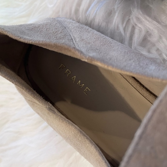 Frame Le Montecito 39.5 Loafer Tan Suede W/Gold Buckle Detail - Picture 11 of 16